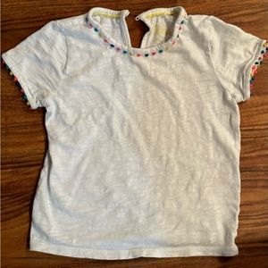 EUC Mini Boden Shirt With Rainbow Pompoms